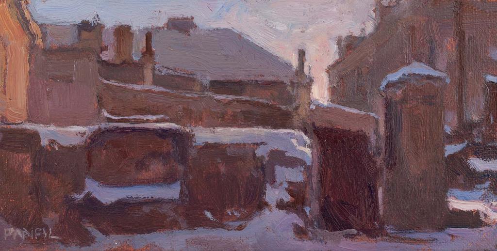 Motyw z Tomaszowa Mazowieckiego, 2013, akryl, 9 18 Listopad November November 44 1 2 3