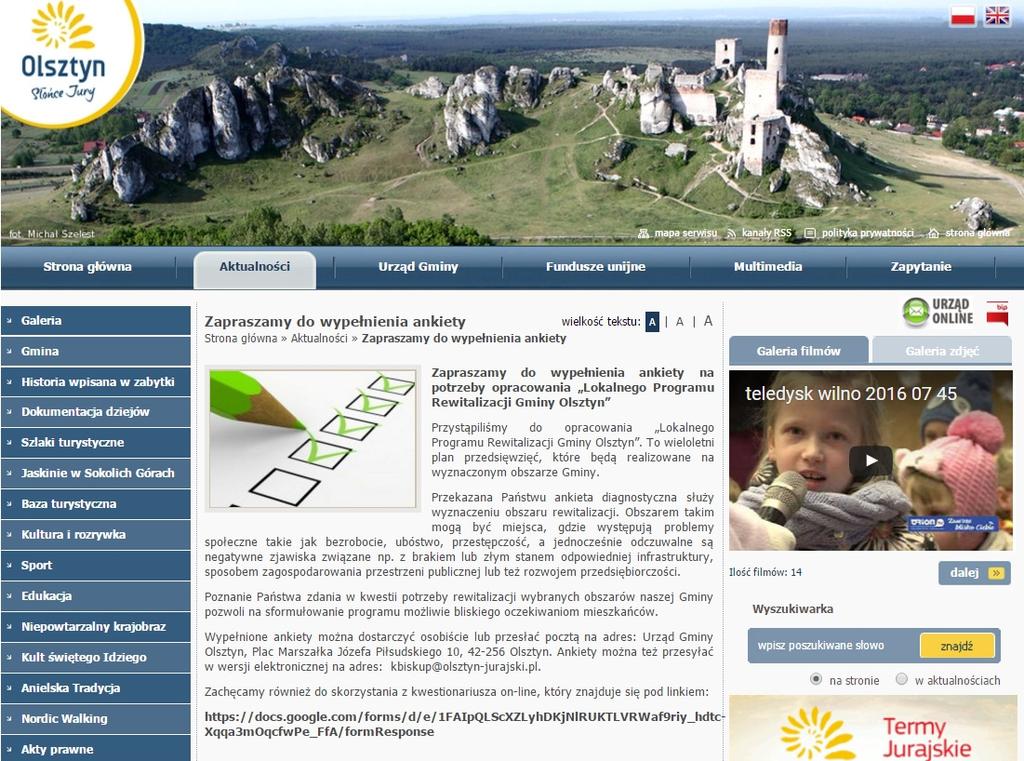 Po wyznaczeniu obszaru rewitalizacji w gminie Olsztyn rozpoczął się nabór propozycji zadań do Lokalnego Programu Rewitalizacji.