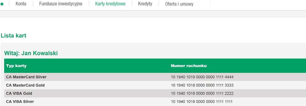 6. Jak znaleźć swoją kartę kredytową? A.