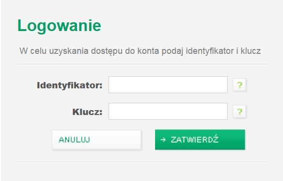 Pierwsze logowanie Krok Wpisanie identyfikatora W polu [Identyfikator] wpisz identyfikator podany przez Bank, składający się z sześciu liter i cyfry (np. abcdef).