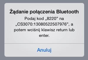 Naciśnij i przytrzymaj Przykład parowania skanera z urządzeniem ipad.