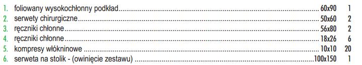 Czy Zamawiający dopuści zestaw do chirurgii odbytnicy skład: Obłożenie chirurgiczne wykonane jest z laminatu dwuwarstwowego (włóknina hydrofilowa PP typu spunbond/folia polietylenowa) o gramaturze 63