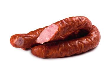 Kiełbasa jałowcowa Gwarantowana Tradycyjna Specjalność Nazwa kiełbasa jałowcowa jest wynikiem zastosowania w procesie produkcji owoców krzewu jałowca (Juniperus), rozdrabnianych tuż przed dodaniem do