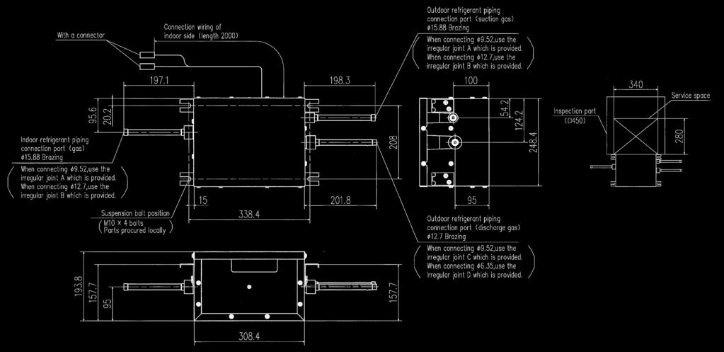 R4 PFD refrigerant flow branch control ranch control PFD1123-E PFD1803-E PFD2803-E PFD1123X4-E Total downstream indoor unit capacity less than