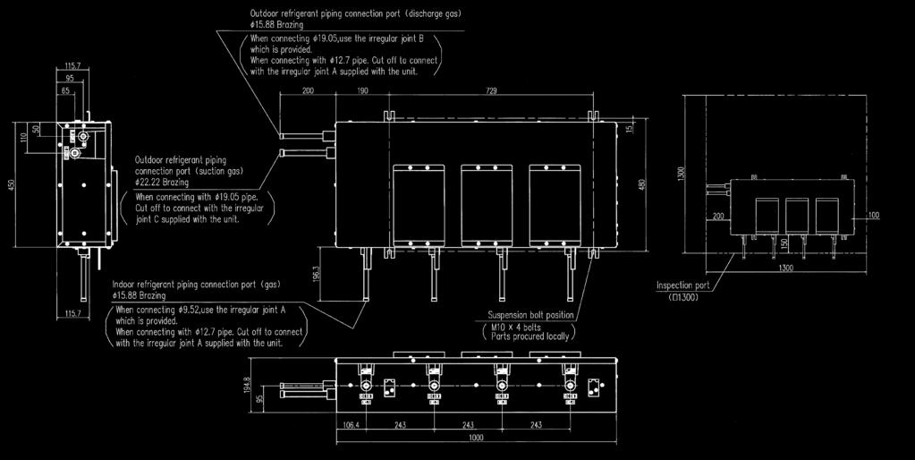 PFD Power cable 240v C relay kit 240v C 12v DC up to 2m up to 40m Indoor unit Groups of indoor units can be connected up to a total capacity 44.