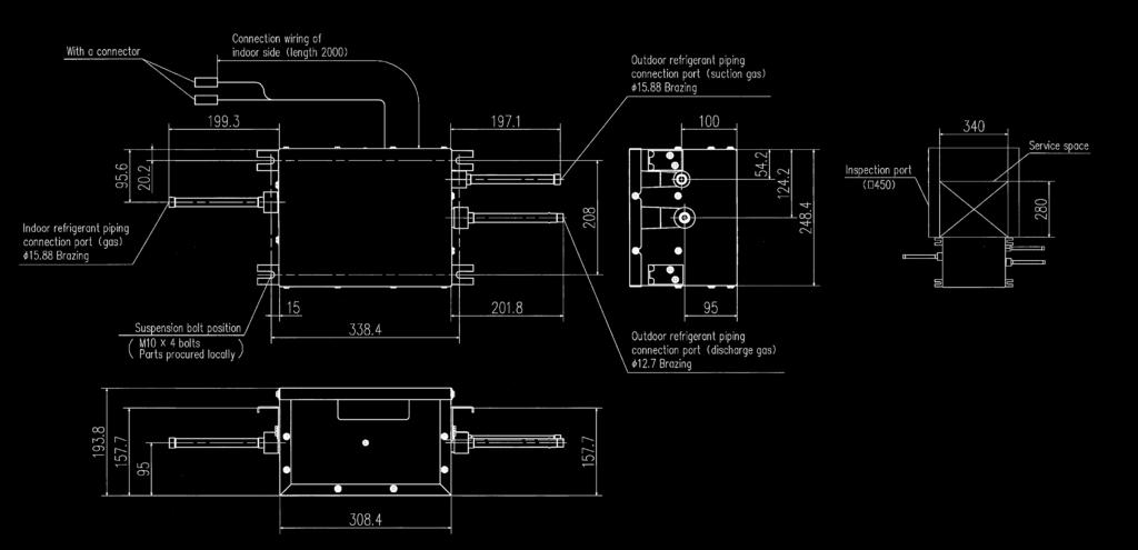 This means (x2) less pipe connections per indoor unit, reducing installation time and cost.
