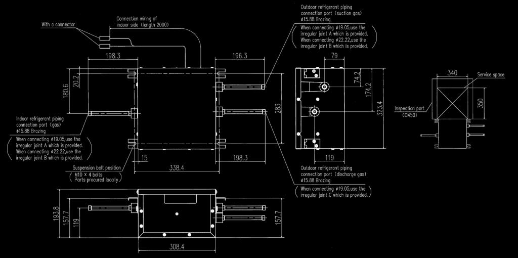 core signal wire via a relay kit (supplied) to be located within 2m of each other. The indoor unit however can be up to 40m away.