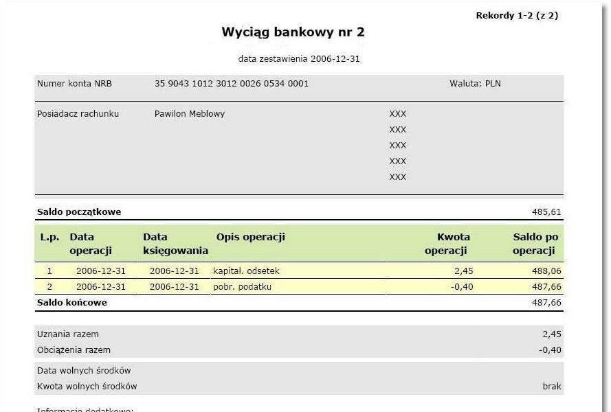 Rozdział 6 Rachunki Wybór odnośnika w kolumnie Rodzaj