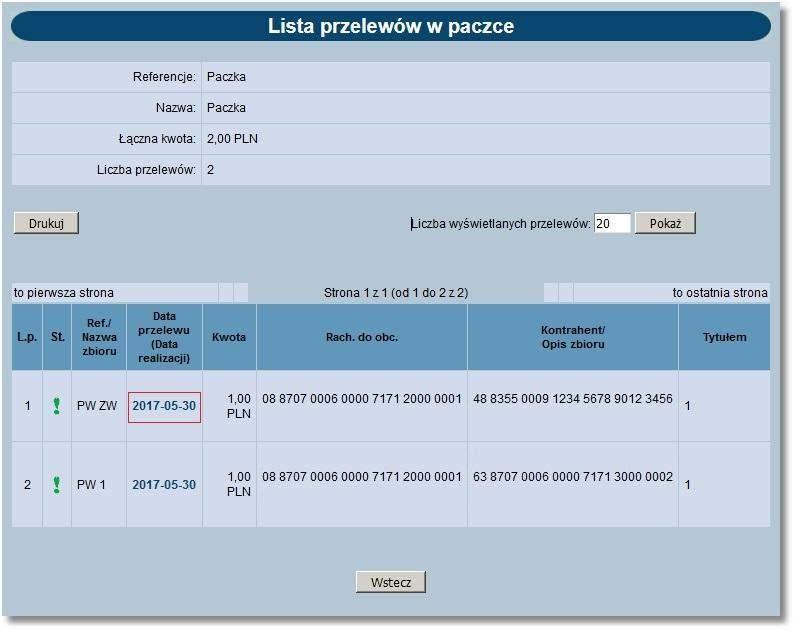 Rozdział 9 Przelewy Zaprezentowana zostanie formatka do podpisania anulowania realizacji przelewów odroczonych