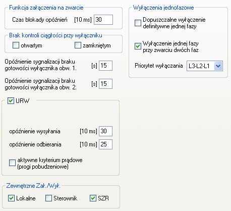 3. Opis parametrów i funkcji Zmiana parametrów dotyczących układu sterowania wyłącznikiem jest możliwa w zakładce Wyłącznika nastaw zabezpieczenia. 3.1. Parametry Rys 1.
