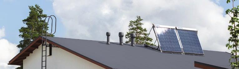 Przejścia Dachowe dla Kolektorów Słonecznych Przejście dachowe VILPE dla kolektorów słonecznych to hermetyczny, bezpieczny i elastyczny produkt, umożliwiający prawidłowy przepust przez powierzchnię