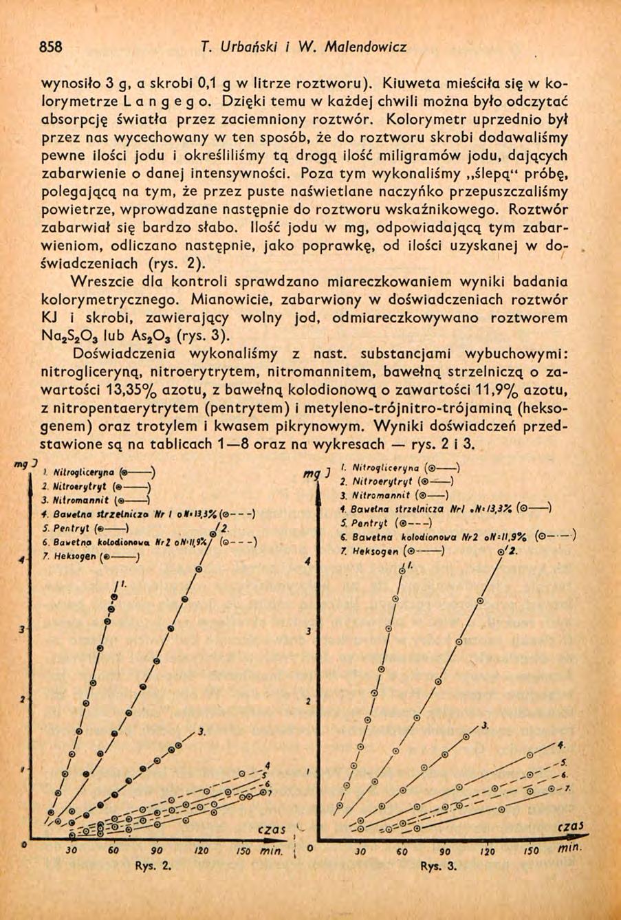 858 T. Urbański i W. Malendowicz wynosiło g, a skrobi 0,1 g w litrze roztworu). Kiuweta mieściła się w kolorymetrze L a n g e g o.