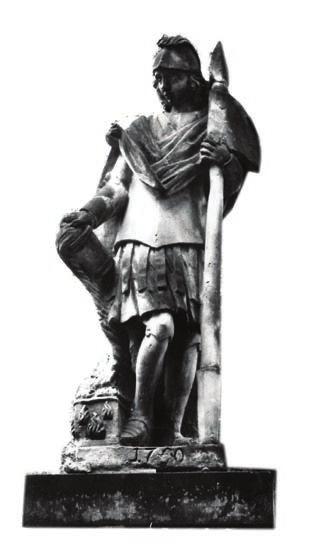 Piaskowiec, wys. 180 cm Kat. pc-1414 16. author unknown St. Florian, 1750. Sandstone, height 180 cm cat. pc-1414 Kradzież w 1997 r. z muzeum zamkowego w pszczynie (woj.