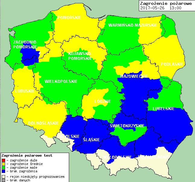 lasów Ostrzeżenia METEO/HYDRO