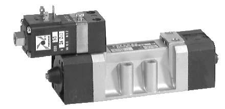 Rozdzielacze elektromagnetyczne ISO 99/1 - /3 Rozmiar monostabilny - powrót sprê yn¹ powietrzn¹ 80 100..3..S* (patrz seria 300, strona 1.