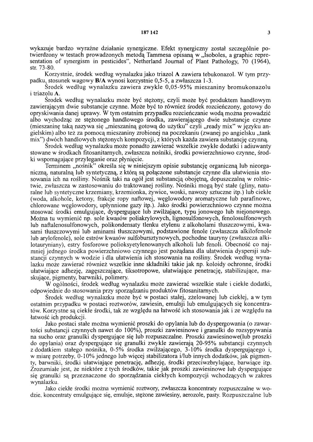 187 142 3 wykazuje bardzo wyraźne działanie synergiczne.