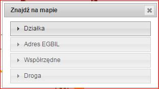 Rys. Lokalizowanie obszaru - pokaż informację o obiekcie - zmierz obszar - zmierz odległość - oddal maksymalnie - powiększ obszar - oddal - przybliż - nawigacja - zapisz geometrię i zamknij okno mapy