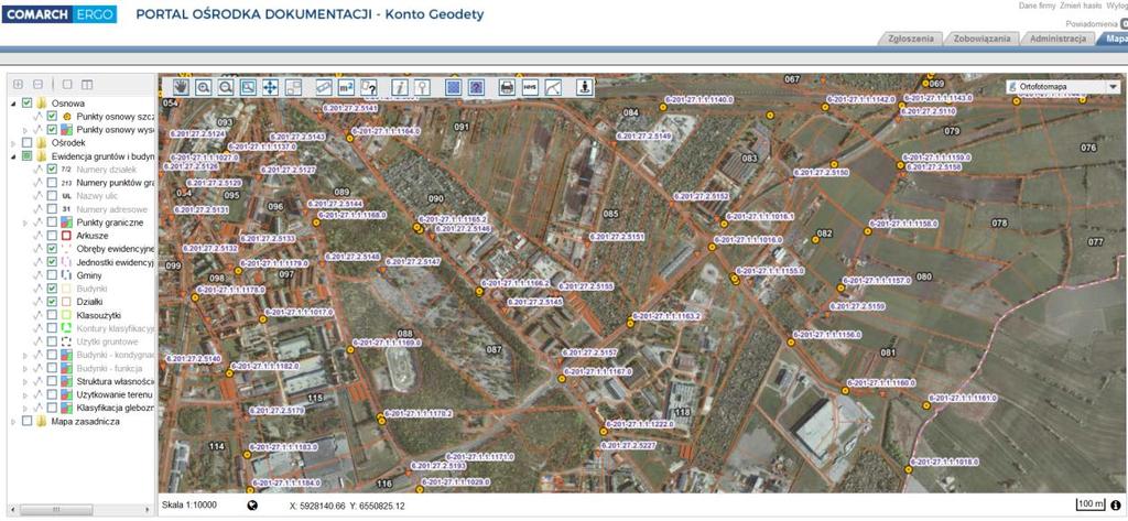 6. Zakładka Mapa Po wybraniu przez użytkownika zakładki Mapa zostanie otworzone okno mapy.