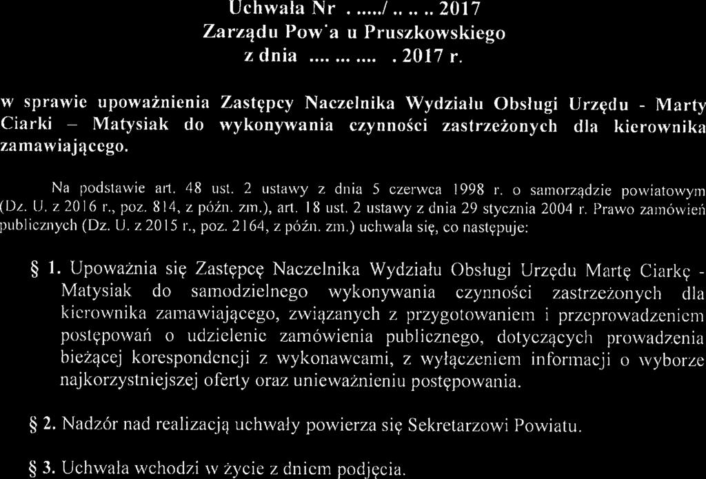 Uchwała Nr,rdćX)/23.iiX2017 Zarządu Powjańu.