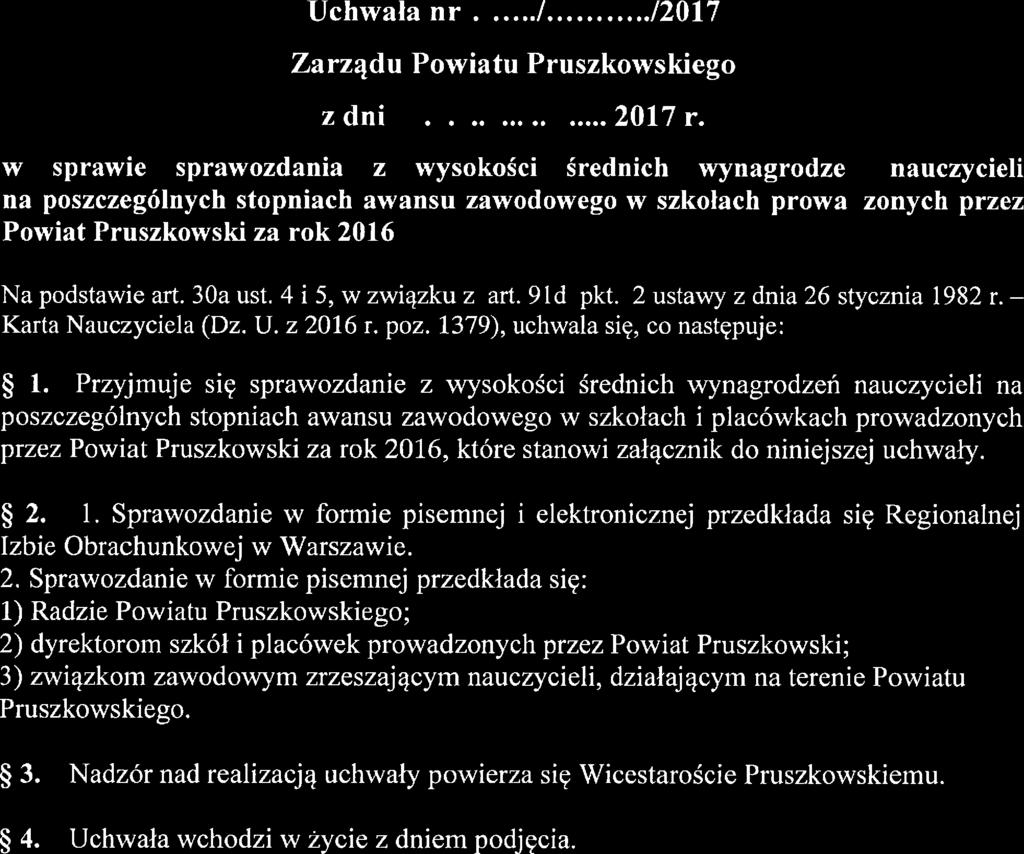 Uchwała nr..46q/..213?.)../2017 ća Zarządu Powiatu Pruszkowskiego.