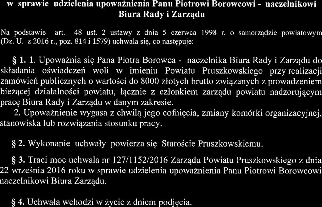 Uchwała nr,/ćt.ę.../tzł13.kś./2017 Zarządu Powiatu!