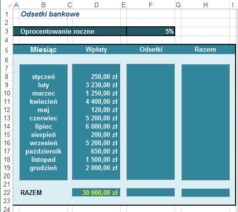 Jak zmieni się stan konta na koniec roku, jeśli klient wpłaci 30 000 zł w styczniu, a jak, jeśli zrobi to w grudniu? Instrukcja do zadania 3 1.