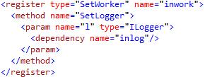 oraz klasę konwertera: Konfiguracja obiektu typu SetWorker: Utwórz kolejny nowy obiekt klasy MetWorker i zaobserwuj działanie metody Work: Zarejestruj instancję typu MetWorker: Wstrzyknij do