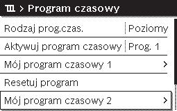 Obsługa menu głównego 23 Poniższa tabela pokazuje, w jaki sposób dostosować program czasowy dla ogrzewania.