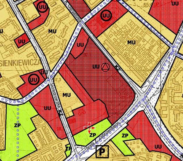 Prognoza oddziaływania na środowisko Rys. 1. Po lewej fragment rysunku Kierunki zagospodarowania przestrzennego zmiany Studium przyjętej w 2014 r.