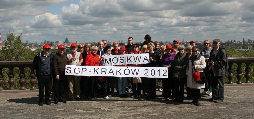 W dniach 29 kwietnia 4 maja 2012r. odbyła się XX wyprawa turystyczno-szkoleniowa, której celem była Moskwa. Uczestniczyło 25 osób, w tym 13 członków SGP. Temat szkolenia: Deregulacja zawodu geodety.