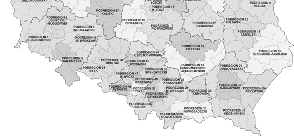 Wielowymiarowość badanych zjawisk, agregacja zmiennych je opisujących, ale również porównanie współbieżności i zmian w zróżnicowaniu wymagały danych o tej samej liczebności badanych obiektów.