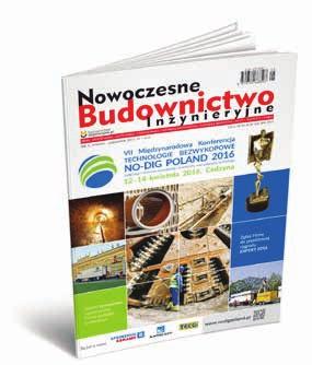 Strona tytułowa czasopisma Nowoczesne Budownictwo Inżynieryjne rało zestawienie ich zalet.