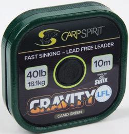 grvity LFL 10 m MATERIAŁY PRZYPONOWE Njwżniejsze cechy: Prmetry: Szybko tonący Led Free Leder GRAVITY LFL to nowej genercji lider bez ołowinego rdzeni Wykonny z szybko tonących włókien PTFE o