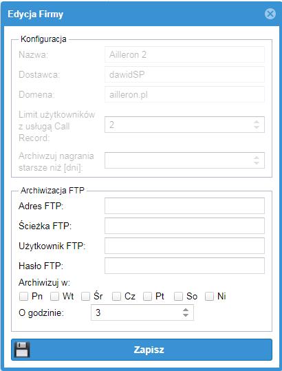 Ad. 3 Filtrowanie grup po nazwie oraz opisie. Okna filtrowania przedstawione zostały poniżej. Filtrowania dokonuje się poprzez wpisywanie ciągu liter i cyfr oraz kliknięcia przycisku Enter. 4.2 Firmy.