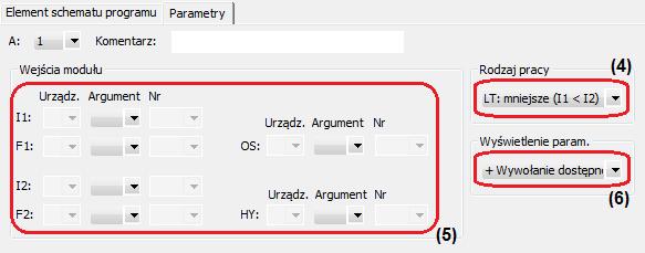 i I2. Wejście OS służy natomiast do ustawienia przesunięcia wartości na I1, a HY- do ustalenia histerezy przełączania dla I2.