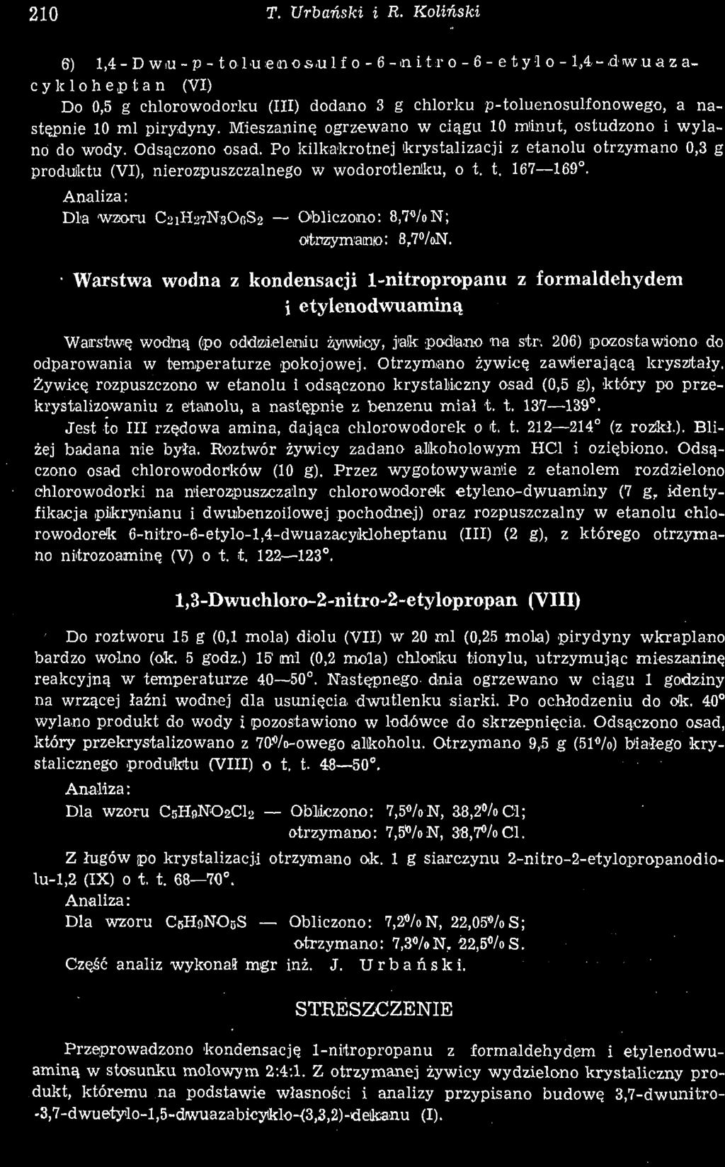 210 T. Urbański i R. Koliński 6) 1,4-D wiu- p - to.luemos.ulf o - 6 -nit.