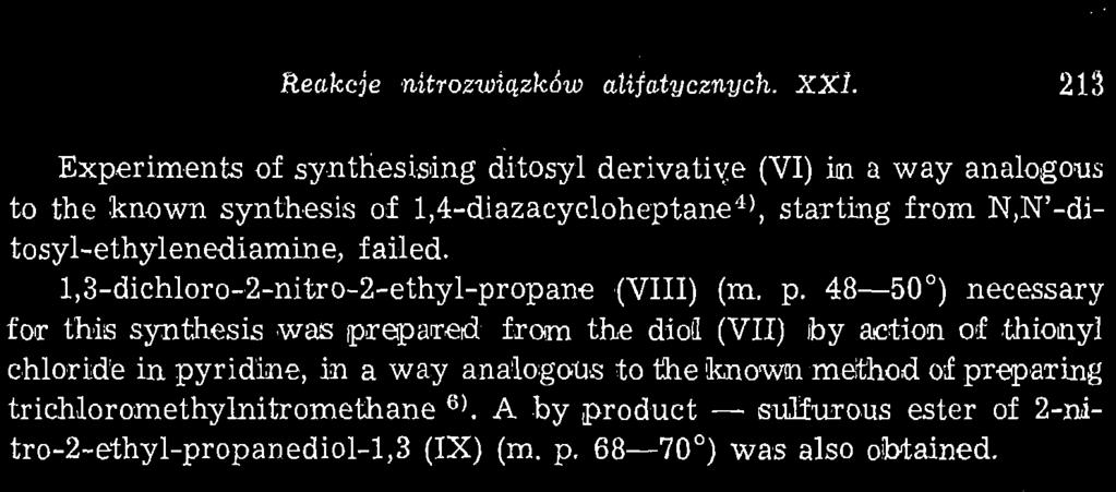 Reakcje nitrozwiązków alifatycznych. XXI.