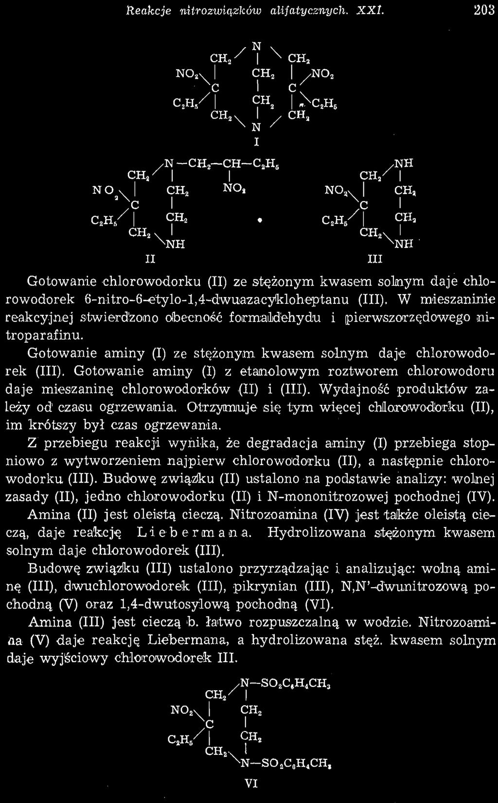 Reakcje nitrozwiązków alifatycznych. XXI.