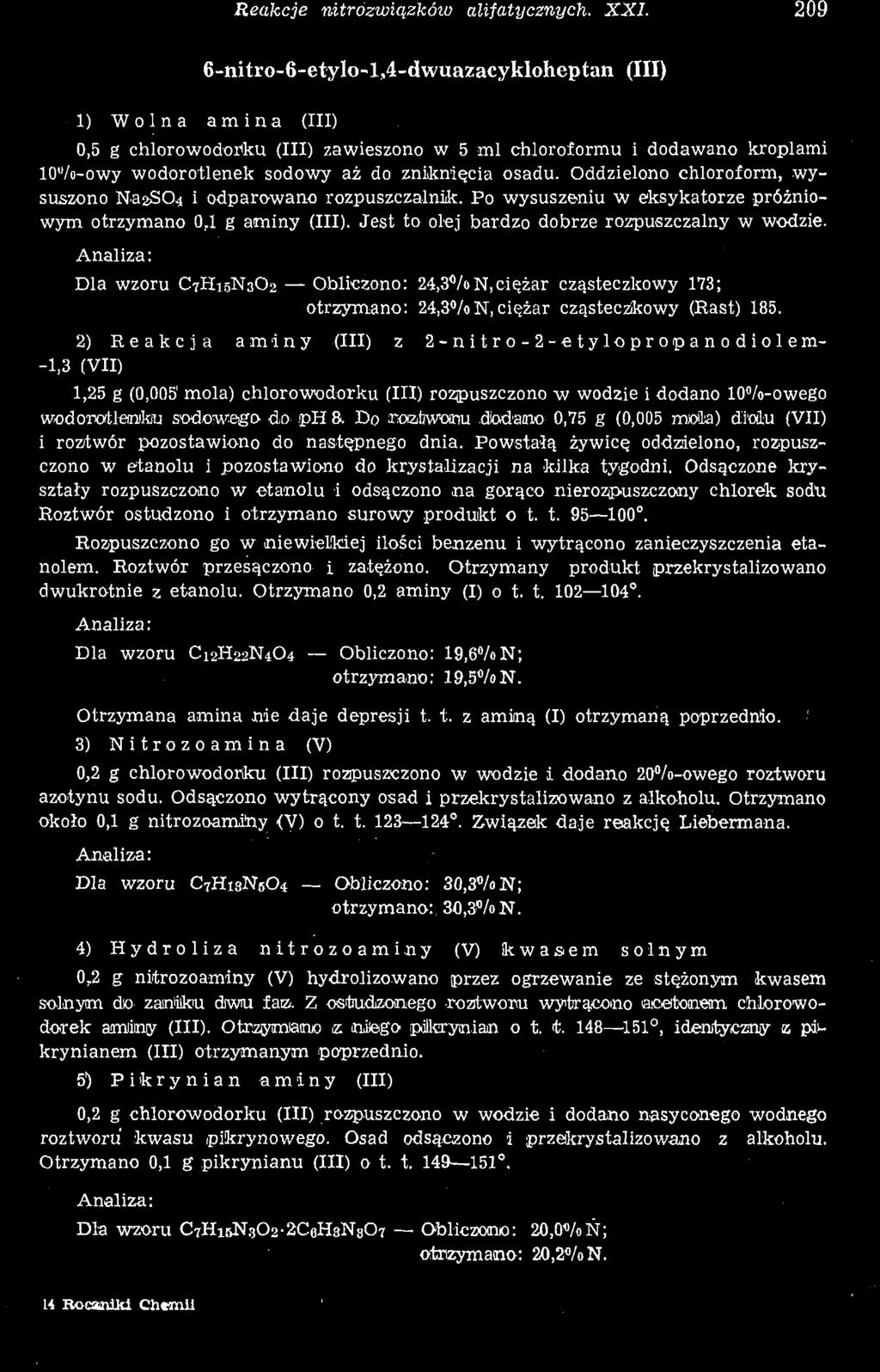 Reakcje nitrózwiązków alifatycznych. XXI.