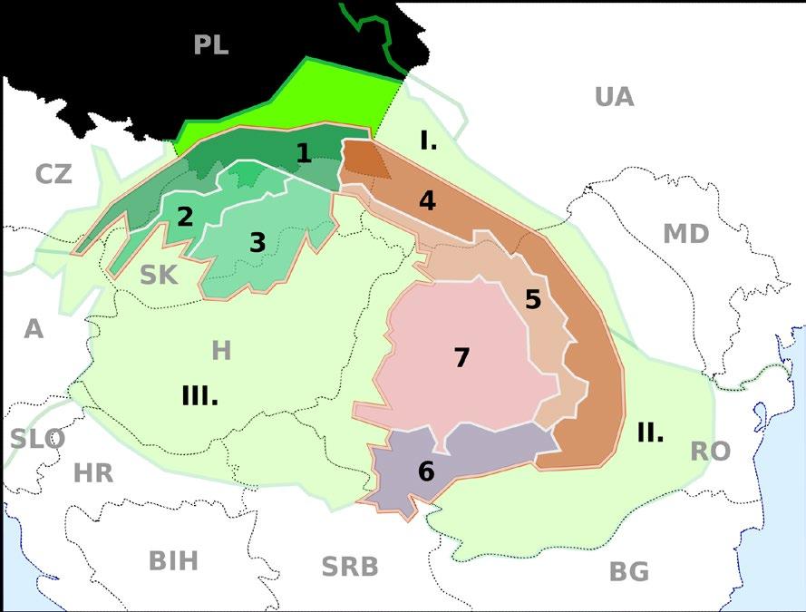Region karpacki leży na obszarze 580 000 km2, Karpaty zajmują około 210 000 km2, tylko część leży w Polsce ok.