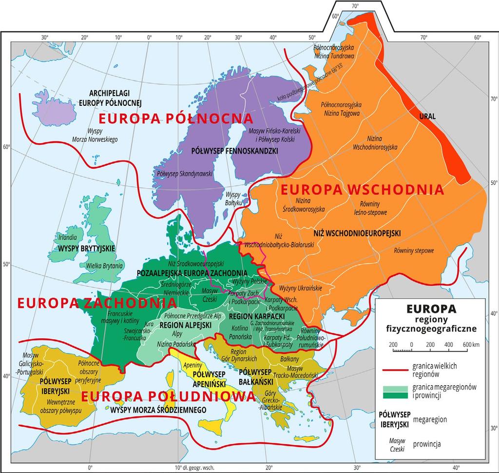 Europa Wschodnia (MEGAREGIONY: 7. Krym i Kaukaz; 8. Nizina Wschodnioeuropejska; 9.