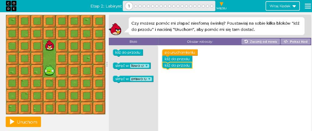 [14/20] Jak rozpocząć przygodę Poprawnie napisany program w poziomie 1. Zdj. 12.