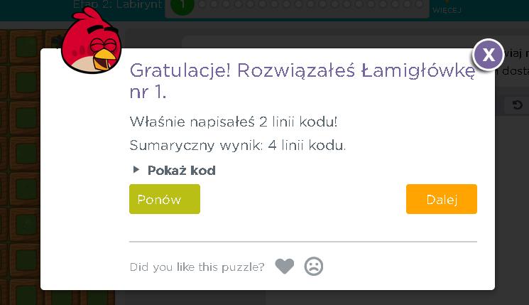 Po naciśnięciu Uruchom zobaczymy, że nasz program został napisany poprawnie i wyświetli się