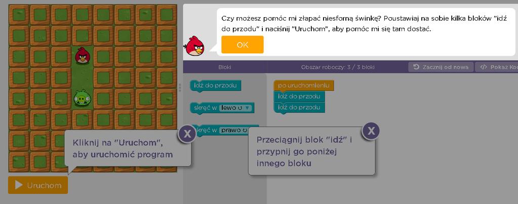 Godzina Kodowania Jeśli jesteśmy osobami, które miały styczność z programowaniem proponuję rozpoczęcie nauki wybierając szkolenie z poziomu 2-go Możemy wybrać dowolny kurs z wyświetlonych poniżej lub