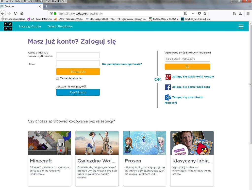 [3/20] Jak rozpocząć przygodę Rejestracja na stronie https://code.