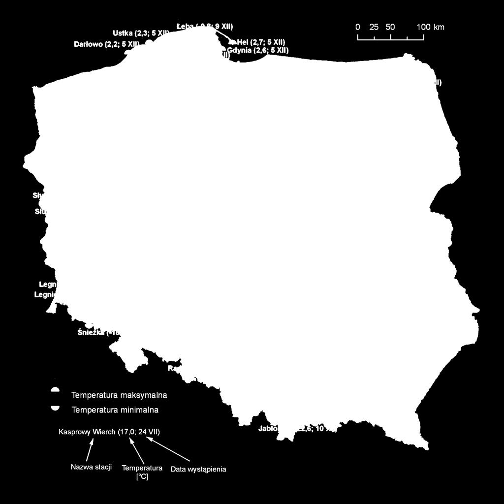 2. Temperatury ekstremalne w regionach