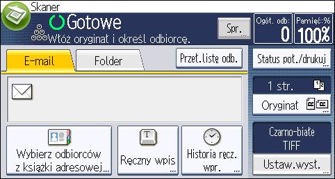 6. Skanuj Określanie Ustawienia wysyłania 1. Naciśnij przycisk [Ustawienia wysyłania]. 2.