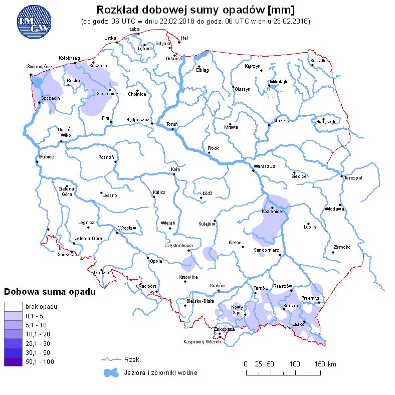 Ryc. 3. Rozkład dobowej sumy opadów Oznaczenia:.01 grubość pokrywy śnieżnej poniżej 0,5 cm;.