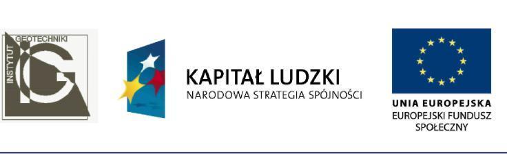 Studia podyplomowe: PROJEKTOWANIE KONSTRUKCJI GEOTECHNICZNYCH Studia są finansowane ze środków Europejskiego Funduszu Społecznego w ramach Programu Operacyjnego Kapitał Ludzki, Poddziałanie 2.1.