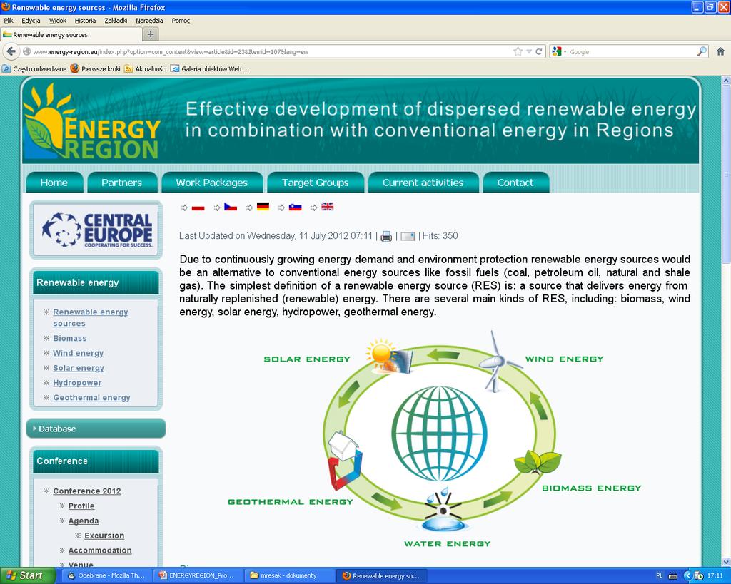 Effective development of dispersed renewable energy in combination with conventional energy in Regions Lead Partner Project Partners: Marshall Office of